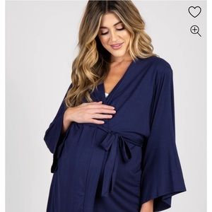 PinkBlush navy maternity robe